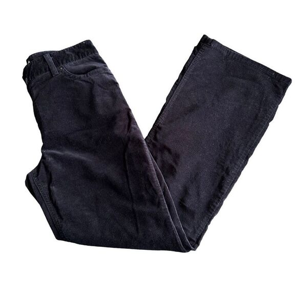 L.L. Bean Favorite Fit Straight Black Pants size 10 Reg Velour - Picture 3 of 6